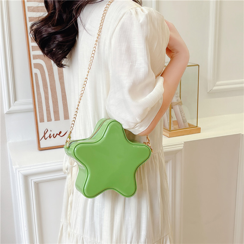 Star Bag, cute cartoon bag, 2025 new style jelly bag, pvc bag, women's crossbody bag, fashionable chain bag, teenage girl Specification drawing