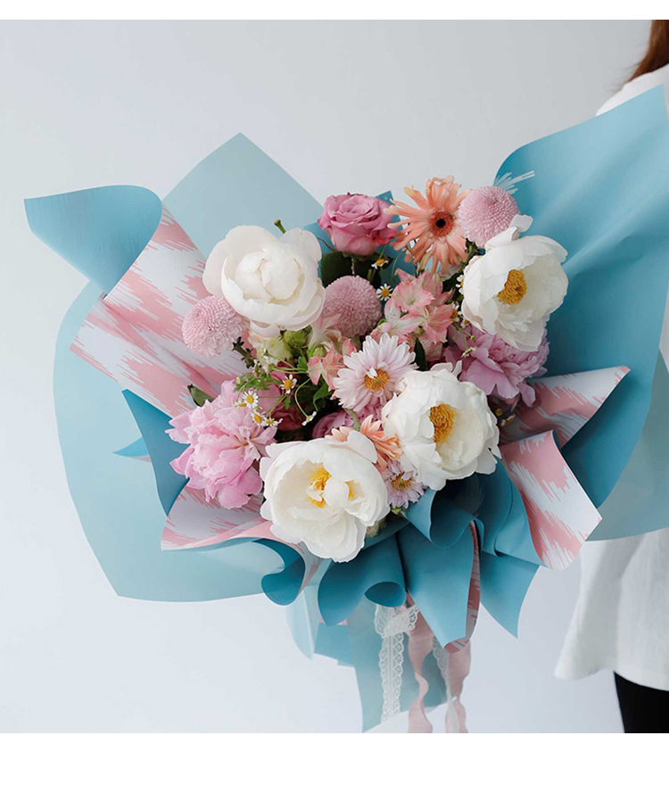 Meili Snow Mountain flower wrapping paper, striped wavy bouquet wrapping paper, diy handmade gift paper, flower shop pic 3