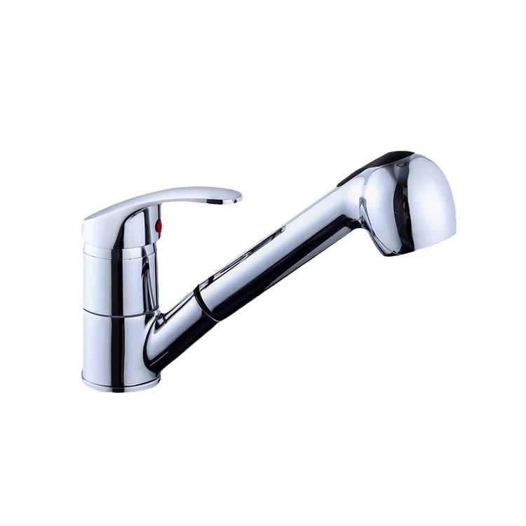 Cross-border kitchen faucet zinc alloy copper pull-out cold and hot telescopic sink faucet manufacturer wholesale Item Picture