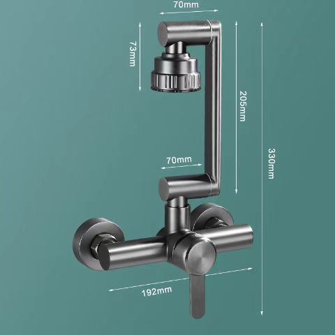 Cross-border wall-mounted kitchen faucet, household stainless steel sink, sink and dishwashing basin, rotatable faucet details Picture
