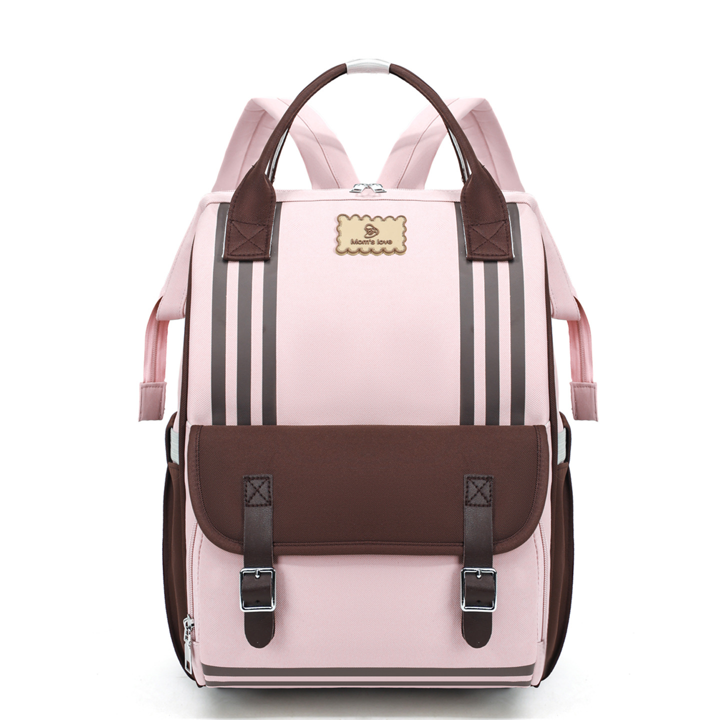 Mummy Bag is a small, cute, multi-functional baby and mother bag. It is water-resistant, has a large capacity, is lightweight and can be carried across the crossbody details Picture