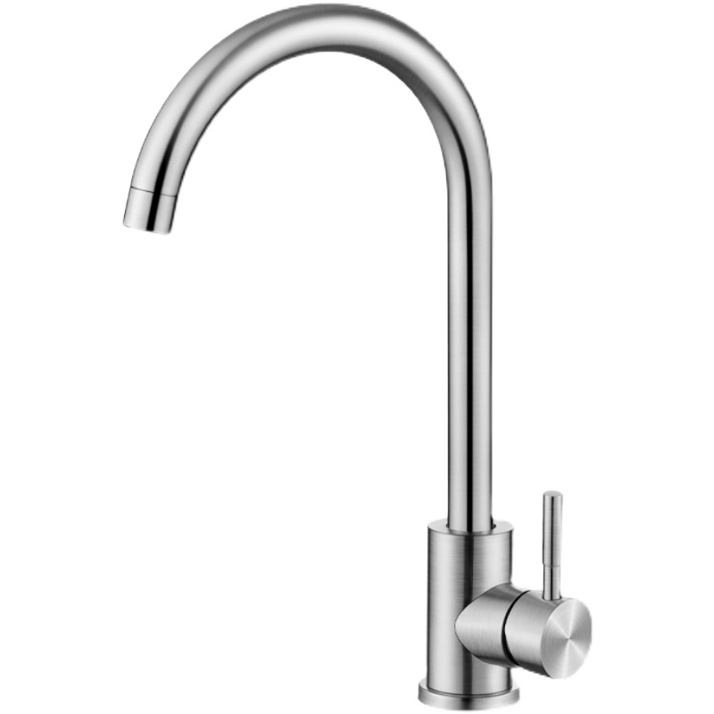 304 stainless steel kitchen hot and cold water faucet, all-copper sink, sink, single cooling, splash-proof, rotatable faucet Item Picture