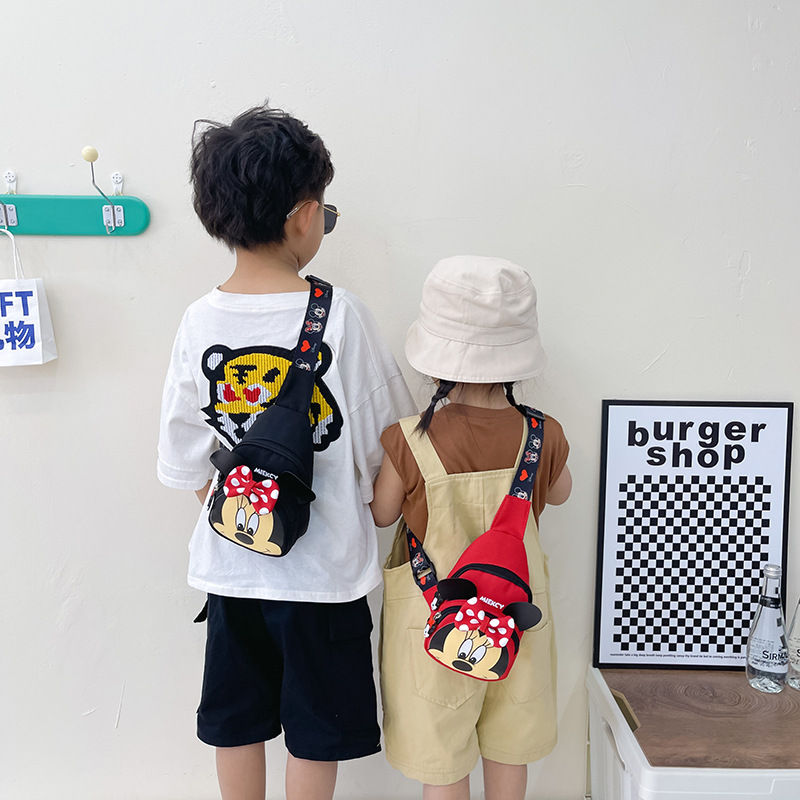New cartoon and anime backpack, fashionable and trendy kindergarten chest bag, boys' and girls' crossbody bag, fashionable street backpack details Picture