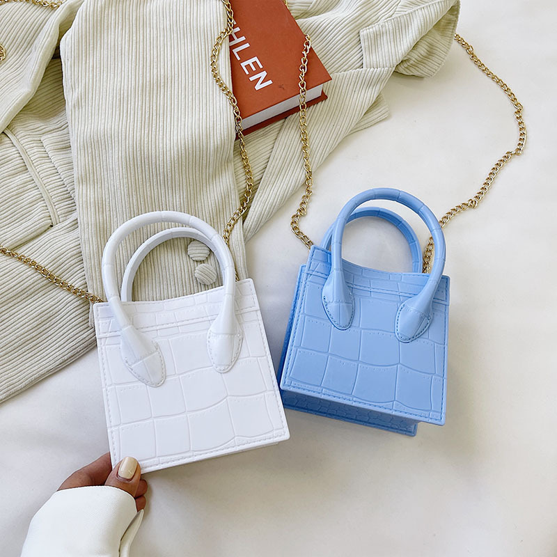 2025 Cross-border new popular smiling face bag, small square bag, fashionable and versatile chain hand bag, shoulder and crossbody jelly women's bag Specification drawing