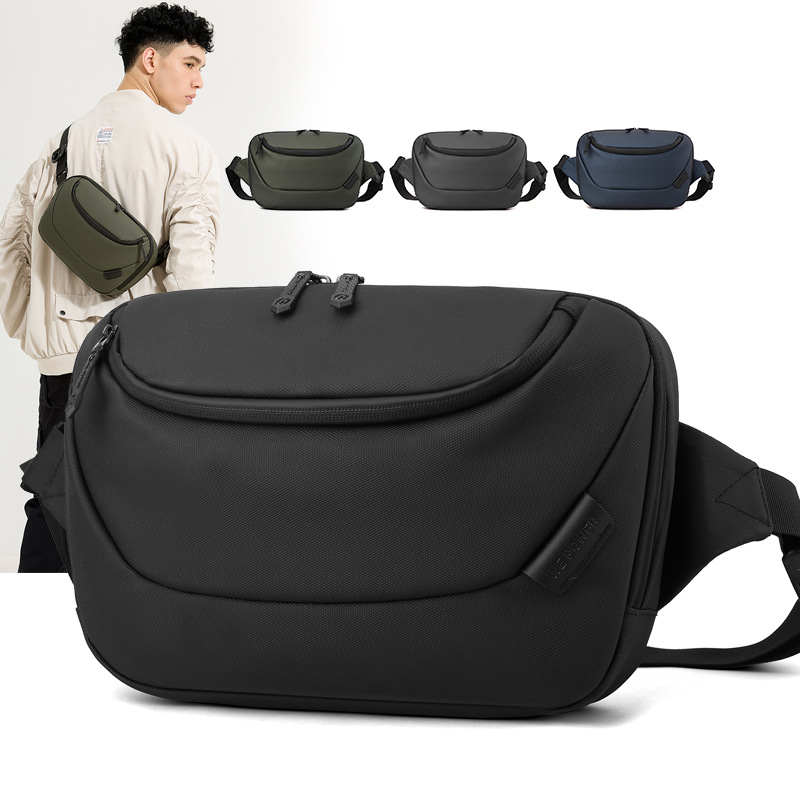 WEPOWER's new water-resistant large-capacity chest bag, daily commute casual crossbody single-shoulder bag, men's waist bag full figure