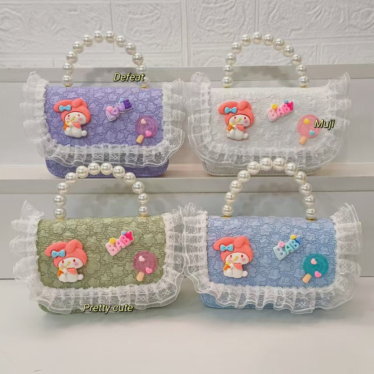 Children's bags, pearl handbags, single-shoulder crossbody bags, loose change accessory bags, princess bags, Melody chain bags, small square bags Application Scenario