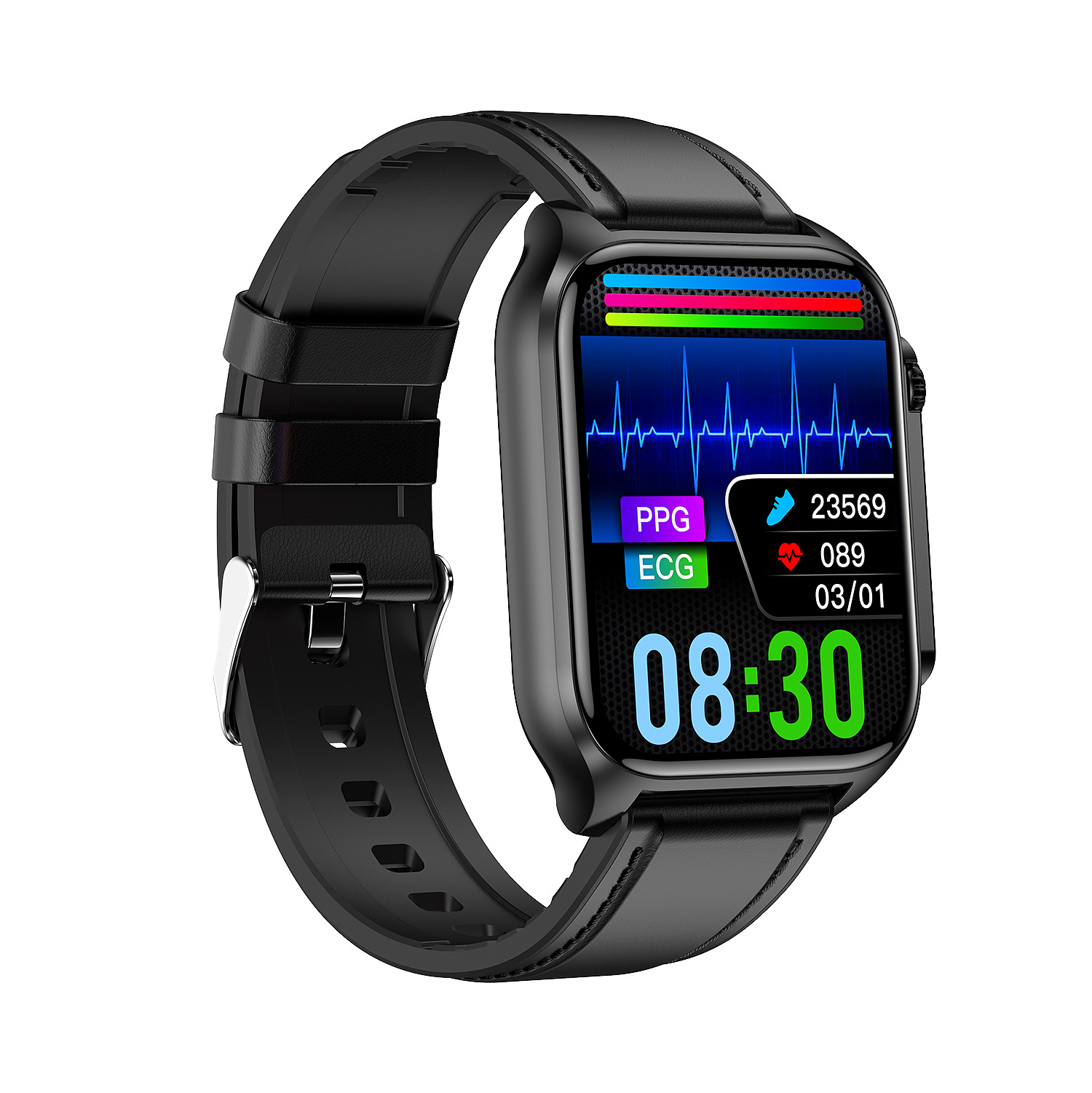 TK12 smartwatch: Blood sugar, Bluetooth call, heart rate, blood oxygen, blood pressure, electrocardiogram detection, step-counting fitness band Specification drawing