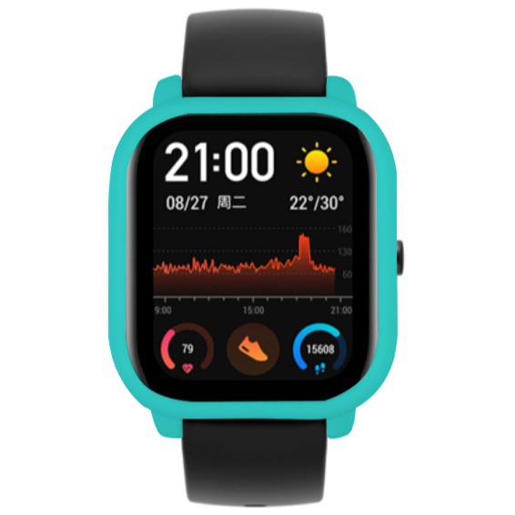 Suitable for Huami Amazfit GTS silicone protective case, solid color anti-drop and scratch-resistant soft rubber protective cover, soft Specification drawing