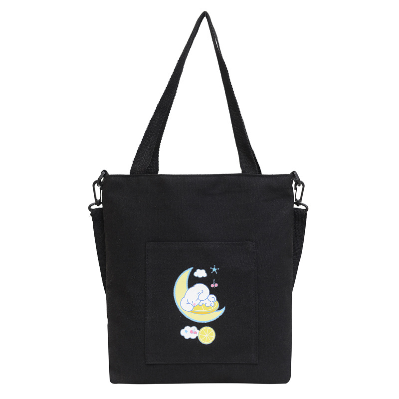 Casual solid-color canvas bag 2024 bestseller, simple and versatile, large-capacity single-shoulder bag, outdoor versatile packaging, book bag for women Item Picture