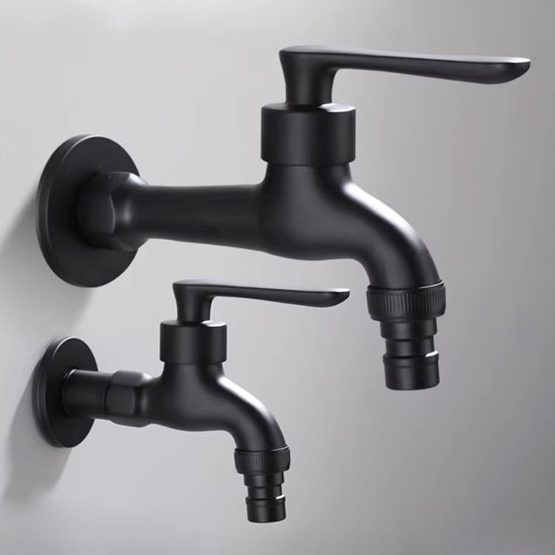 Black mop, sink faucet, washing machine faucet, fully automatic wholesale, all-copper extended faucet, 4-minute quick-opening full figure