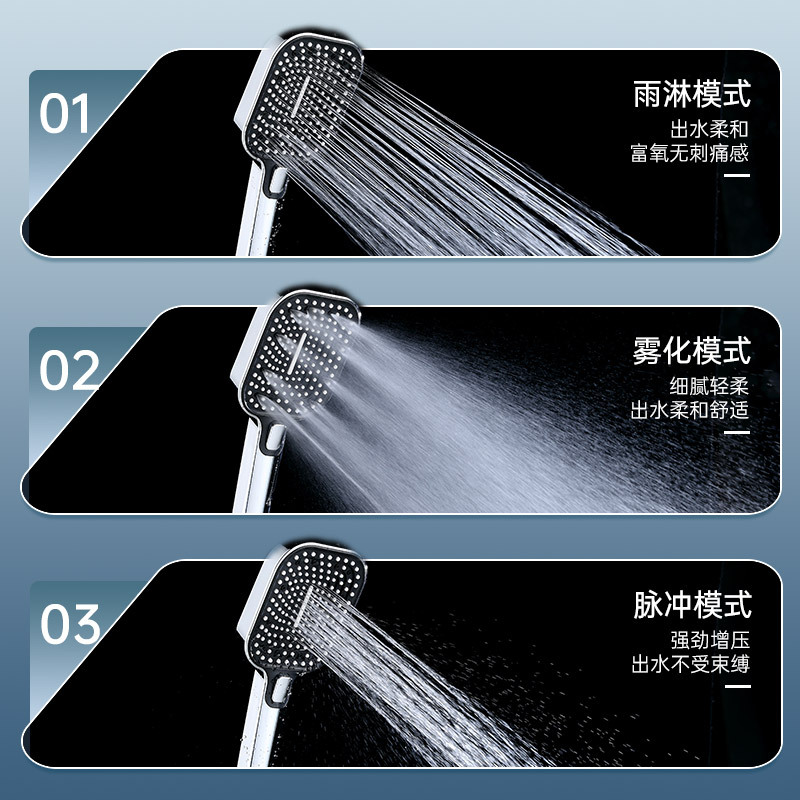 Shower head top spray bath set, three-speed pressurized nozzle, cross-border handheld simple square large panel canopy Application Scenario