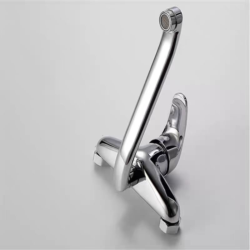 Two-hole concealed installation of Jishi Duo mixed water kitchen balcony faucet, wall-mounted concealed installation of cold and hot sink faucet manufacturer Specification drawing