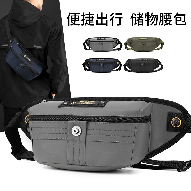 WEPOWER's new men's waist bag is an outdoor casual sports single-shoulder crossbody small water-resistant waist bag full figure