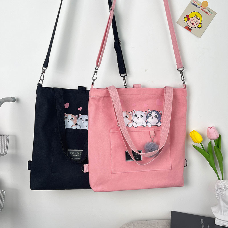 Large-capacity canvas bag 2024 new style fashionable and trendy student class bag, Korean-style simple tutorial bag, one-piece consignment Application Scenario