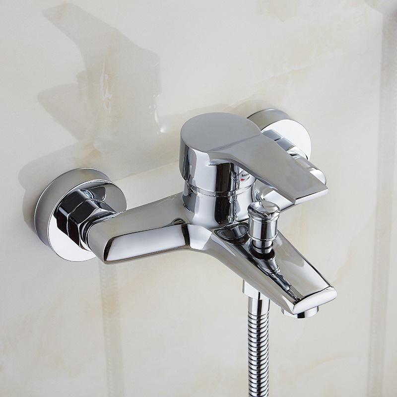 Factory wholesale shower faucets, pure copper bathtubs, mixing valves, hot and cold shower heads, household water outlet hot and cold faucets Specification drawing