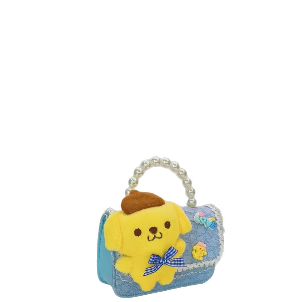 Plush toys, pearl handbags, children's bags, little girls, princess bags, chain bags, single-shoulder crossbody bags, accessory bags Item Picture