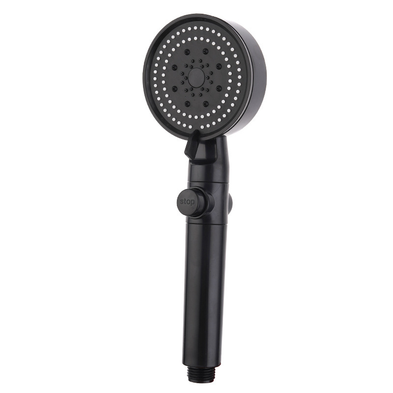 Black Knight Five-speed showerhead, household spray, handheld pressurized showerhead, bathroom shower head Item Picture
