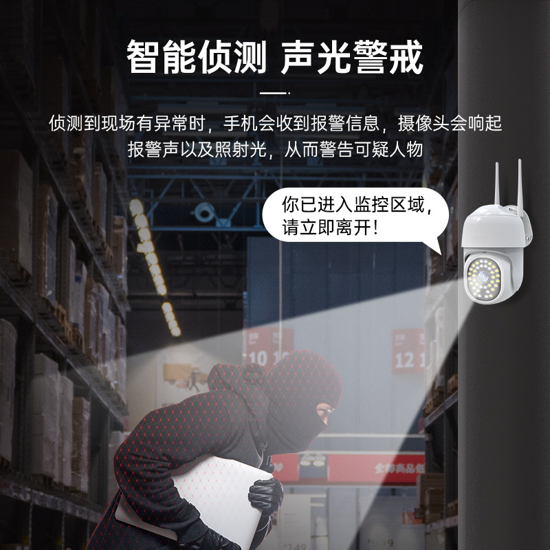 Dome camera wireless mobile phone remote monitor home outdoor high-definition night vision 360-degree unobstructed photography Application Scenario