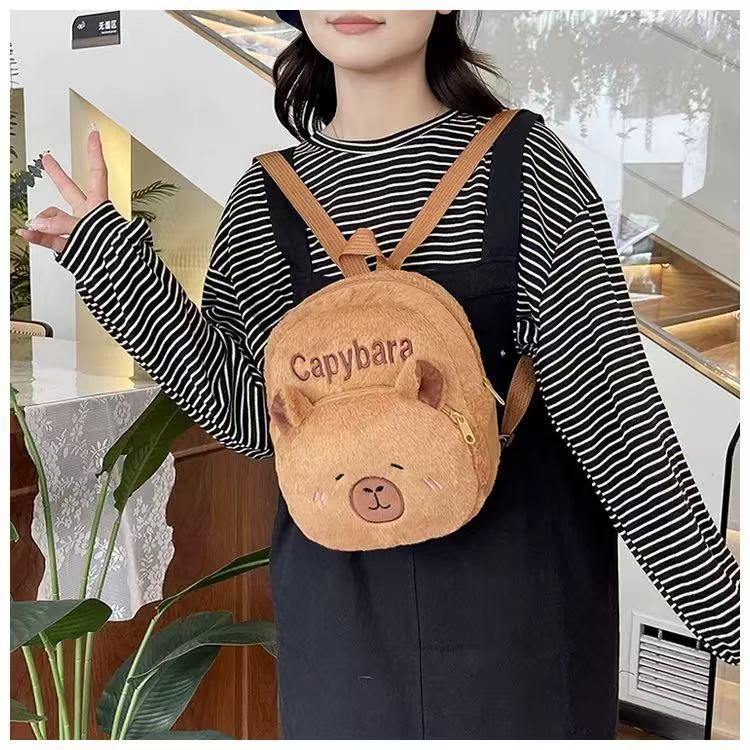 Japanese-style Katto Capibara children's schoolbags, plush toys, backpacks, cute dolls, claw machine figurines, gifts Specification drawing