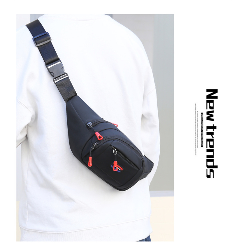 New leather waterproof waist bag for men, casual, simple and large-capacity cash register change crossbody bag, retro sporty chest bag Application Scenario