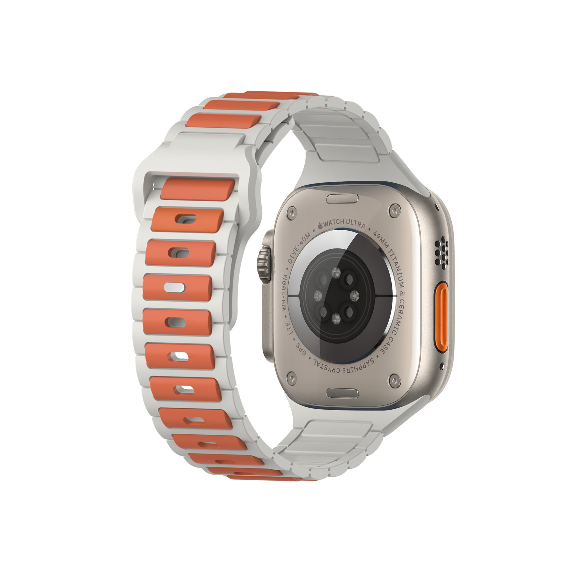This is a three-bead dual-color silicone watch strap suitable for Apple Watch S10 Item Picture
