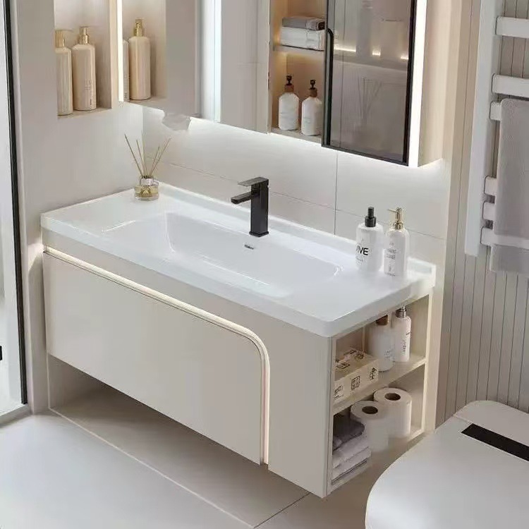 New thickened honeycomb aluminum bathroom cabinet, bathroom washbasin cabinet, combined washbasin, washstand, ceramic integrated basin full figure