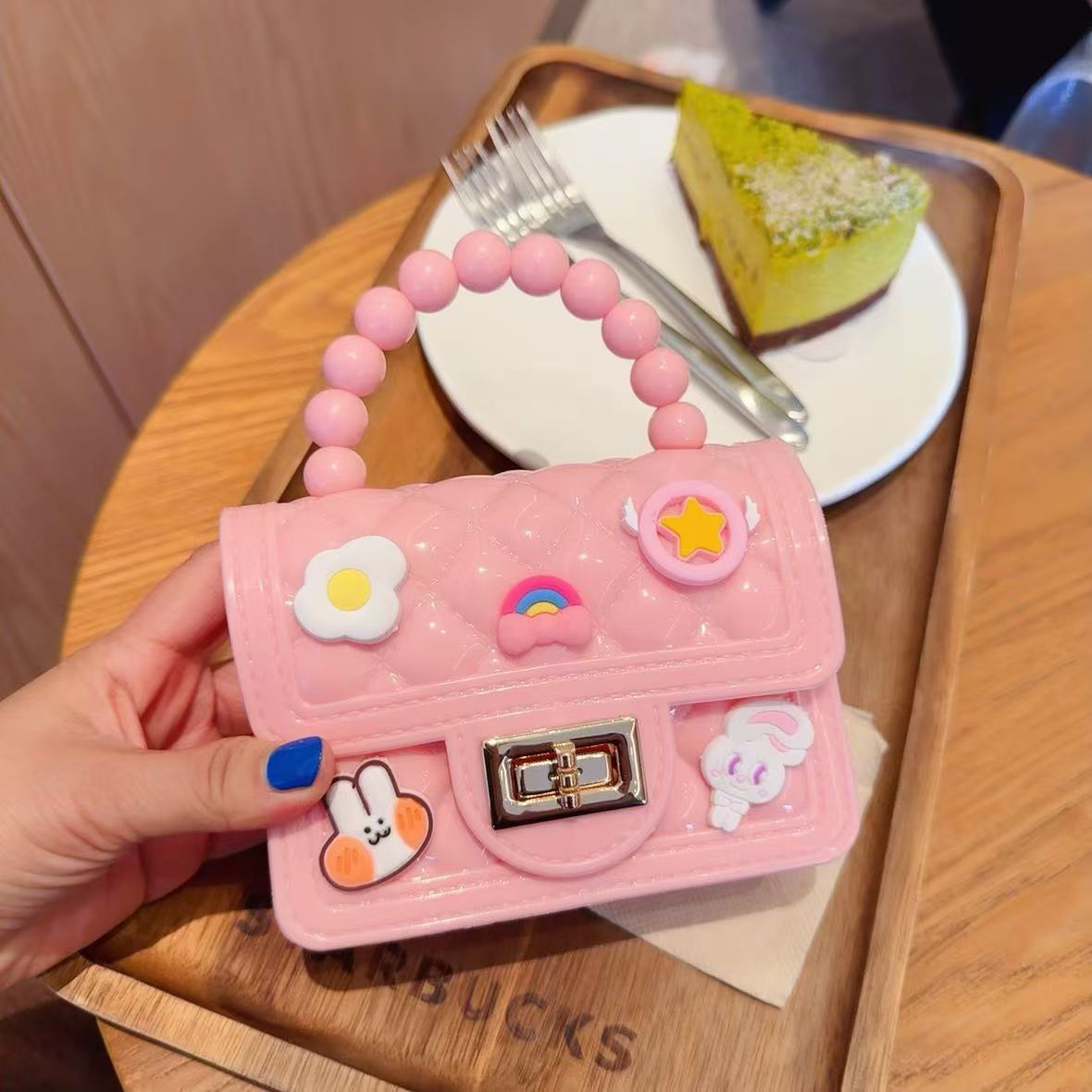 2025 New style pearl bag, handbag, shoulder bag, crossbody bag, ladies' bag, jelly bag, small diamond bag, PVC bag Item Picture