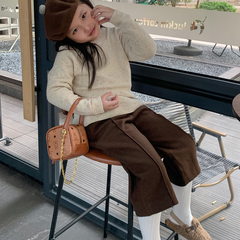 ins' new Korean bear print children's sieve bag, parent-child style hand-held crossbody bag, women's bag full figure