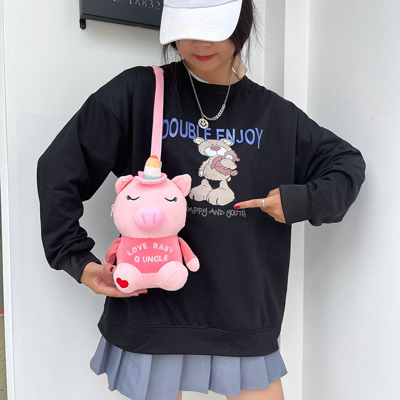 2021 New style Student cute Unicorn Lolita single-shoulder crossbody children's bag, plush bag, claw machine doll bag details Picture