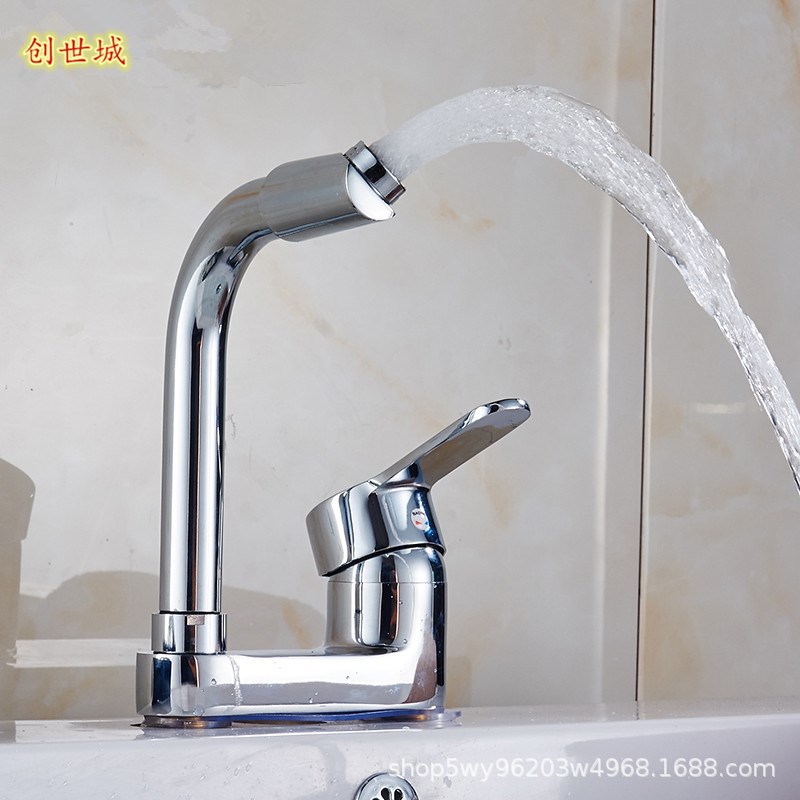 Brass washbasin, double-hole column basin, rotating faucet, bathroom for washing face and hair, cold and hot double-hole washbasin faucet Specification drawing