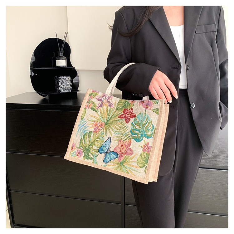 New fashionable and simple commuter tote bags for women, large-capacity hand-held cotton and linen single-shoulder bags wholesale Application Scenario