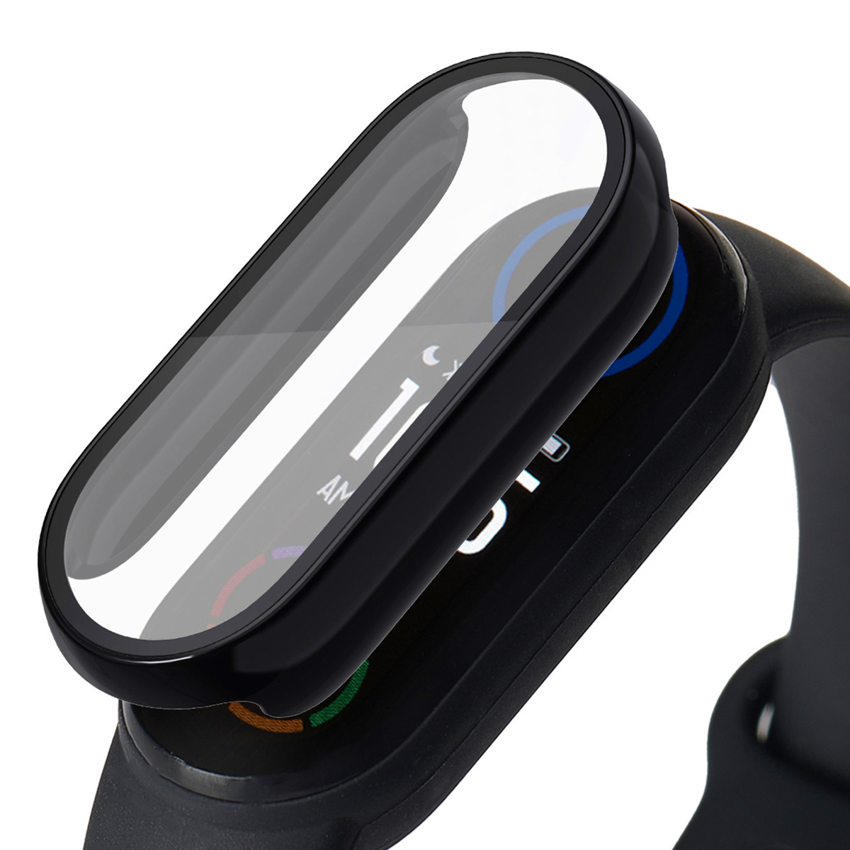 Suitable for Xiaomi 10/9 smart band 8/9 Pro case, Xiaomi 10 protective case, PC integrated case, tempered film watch case Specification drawing