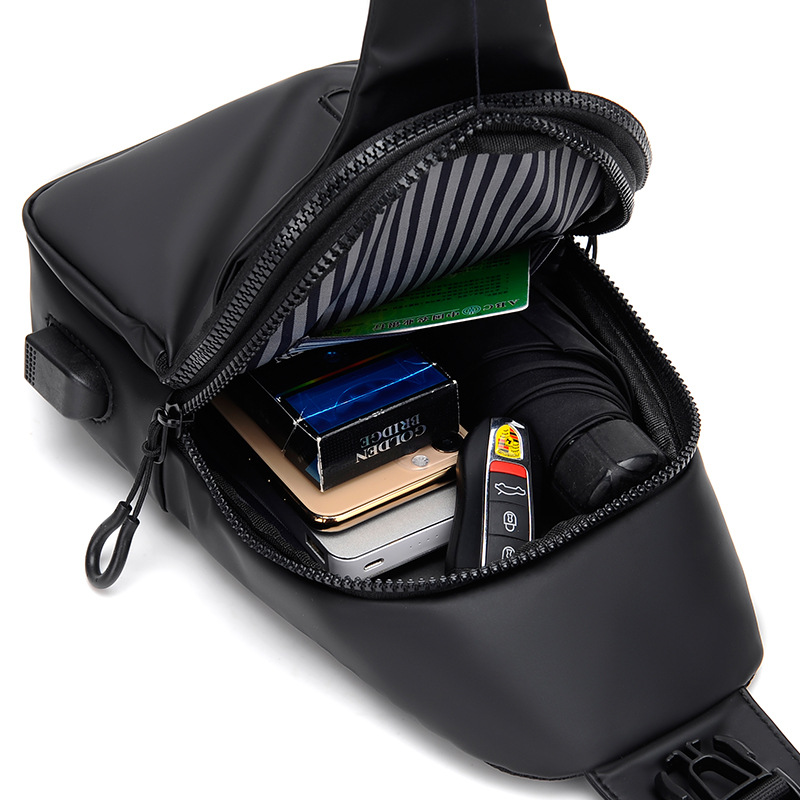 New cross-border bestseller outdoor large-capacity water-resistant chest bag, Korean-style fashionable and trendy single-shoulder bag, crossbody bag details Picture