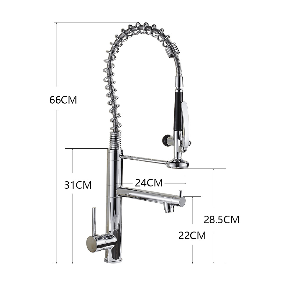 Haimingsi Spring brushed high-end kitchen faucet sink vegetable faucet dual water outlet cold and hot water 9125 Item Picture
