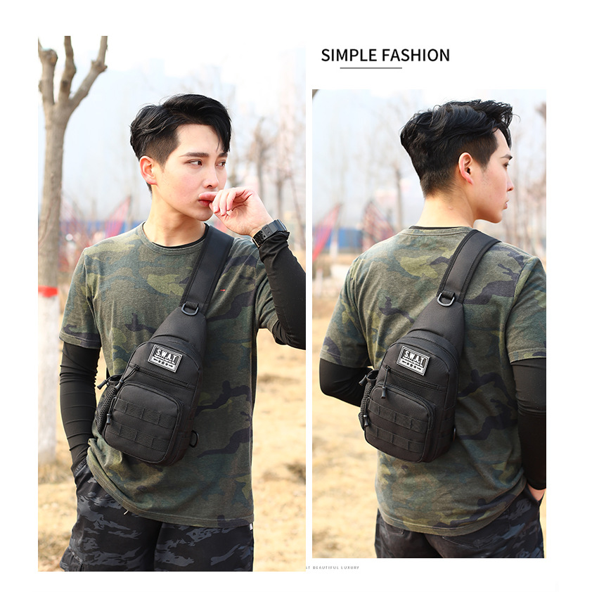 Men's and women's hiking camouflage chest bags, fashionable men's single-shoulder bags, durable chest bags, Oxford fabric chest bags, outdoor crossbody bags Application Scenario