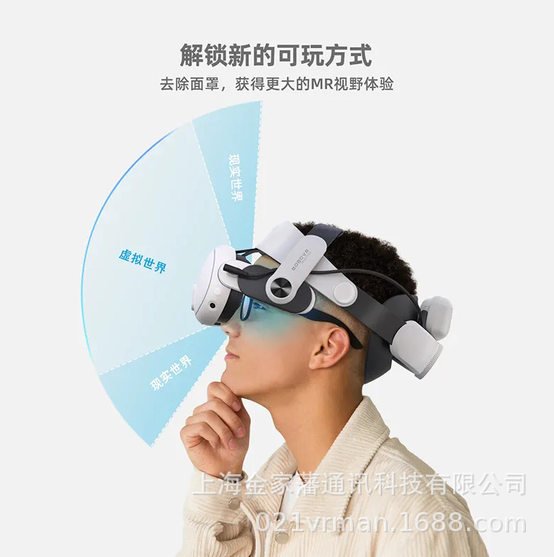 The M3 pro, a head-mounted accessory for oculus quest3, has a long-lasting magnetic power supply and is easy to replace Specification drawing
