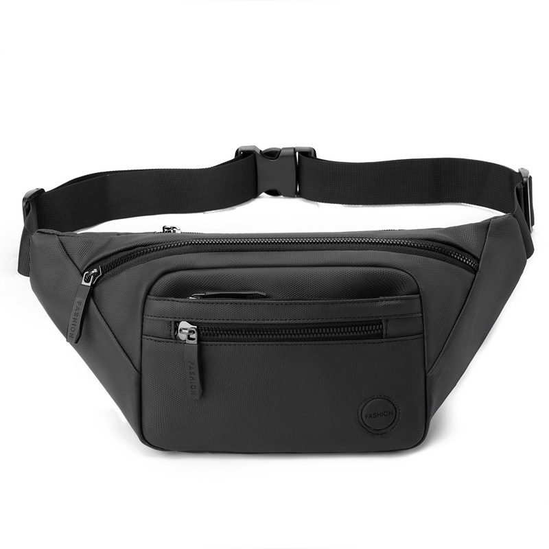 Men's mobile phone waist bag, durable for construction sites, men's chest bag with leather film texture and multiple layers, men's crossbody bag with a sense of high-end for men Item Picture