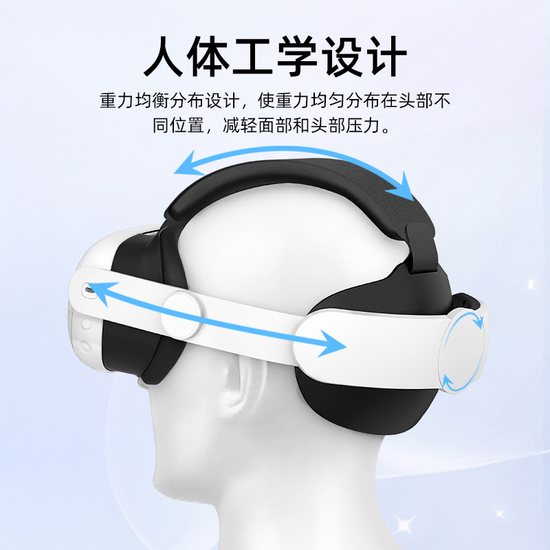 A comfortable, breathable, pressure-reducing and simple adjustable elite headset for Meta quest 3 Specification drawing