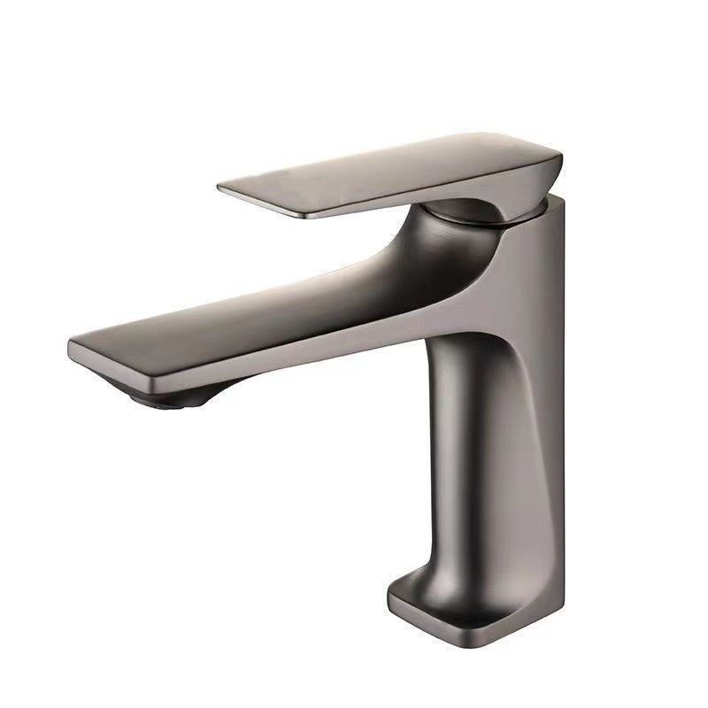 Gun grey bathroom washbasin faucet, household undermount basin, bathroom cabinet, cold and hot mixed water washbasin, splash-proof faucet Item Picture