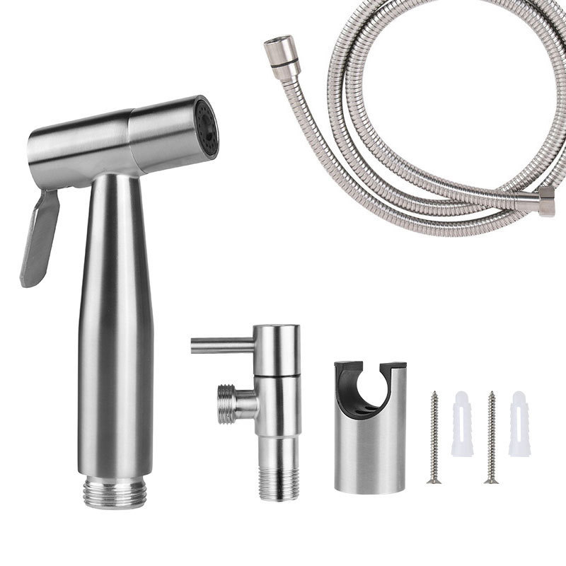 304 stainless steel toilet companion, spray gun set, showerhead, Angle valve, flushing device, pressurized wire drawing, golden women's washing device Item Picture
