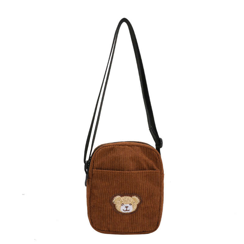 Versatile and fashionable single-shoulder bag 2024 new style corduroy simple single-shoulder crossbody bag fresh student cute bag for girls Item Picture