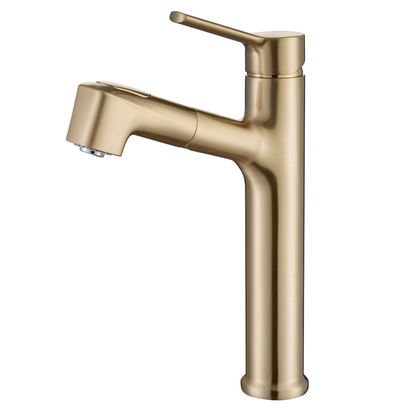 All-copper black faucet, hot and cold washbasin, bathroom countertop basin, bathroom face wash pull-out faucet MT2045 Item Picture