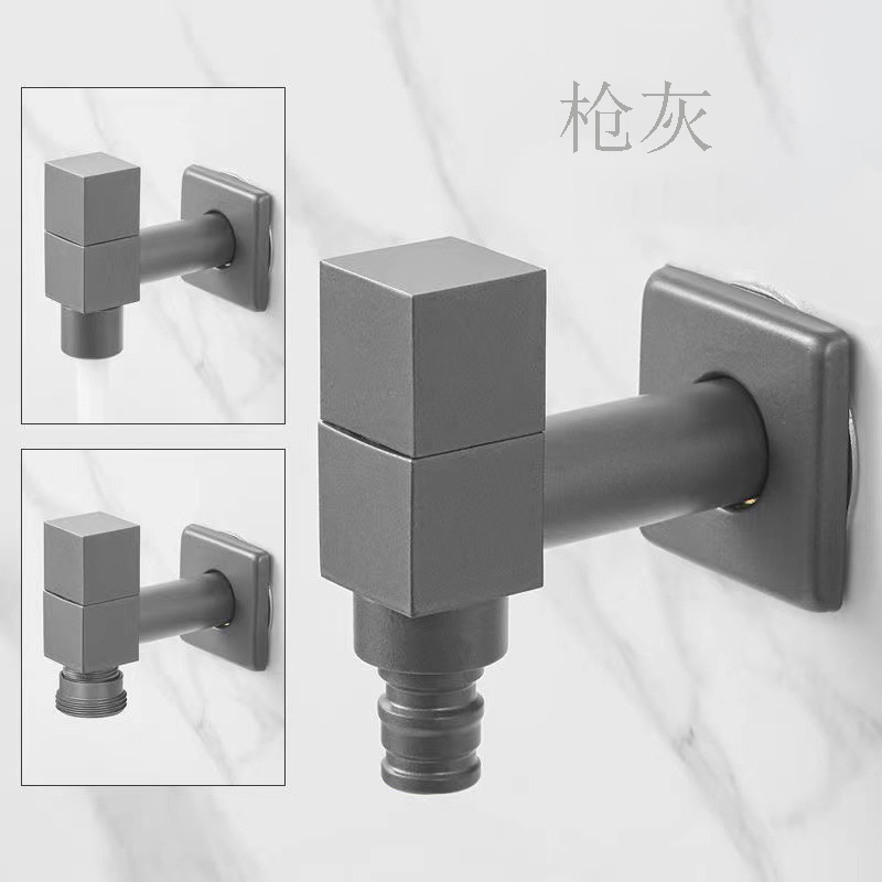 Black wall-mounted washing machine faucet, all-copper single cold mop sink, pure copper faucet wholesale, special water nozzle Specification drawing