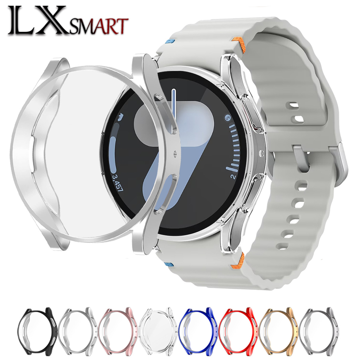 Applicable to Samsung galaxy Watch 7/6/5 watch case, TPU full cover electroplated shockproof case full figure