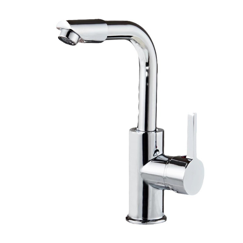 Washbasin, hot and cold water faucet, bathroom, stainless steel countertop basin, washbasin, household rotating single-hole faucet Item Picture