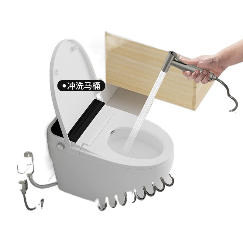 All-copper toilet companion with spray gun, one in and two out, household flush, toilet, high-pressure Angle valve faucet, bathroom Item Picture