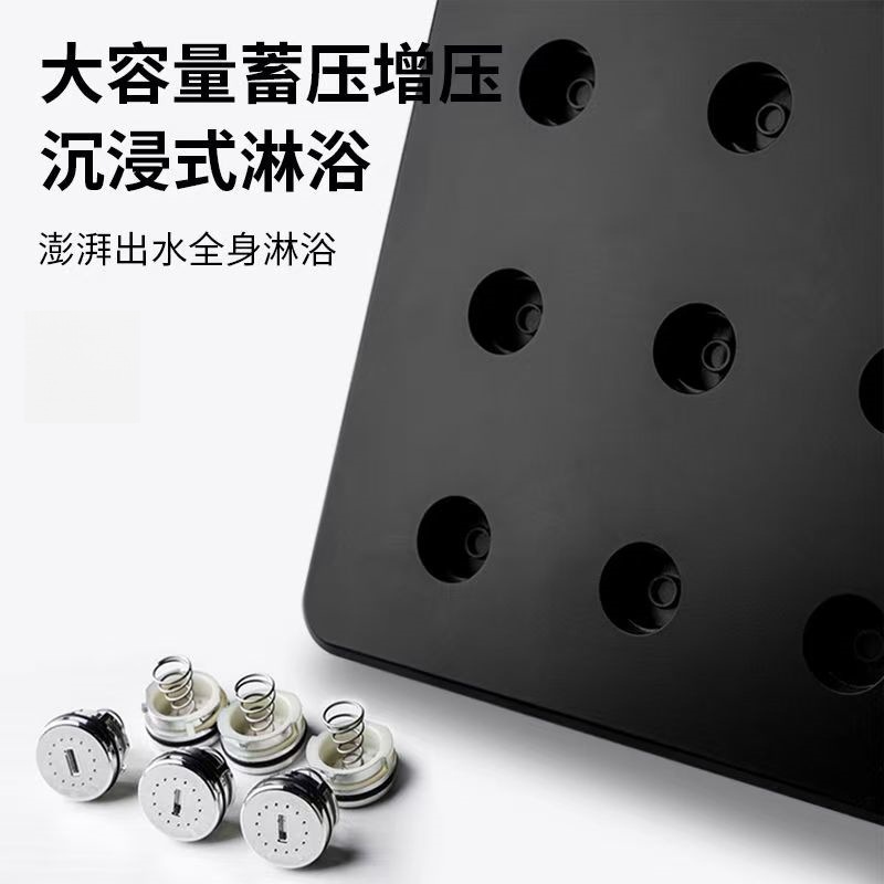 Showerhead, bathroom, shower head, toilet, shower head, top showerhead, black universal interface details Picture