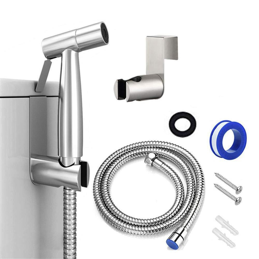 Cross-border 304 stainless steel pressurized feminine washbasin spray brush set, US standard 7/8 toilet sprayer high-pressure flushing spray Specification drawing