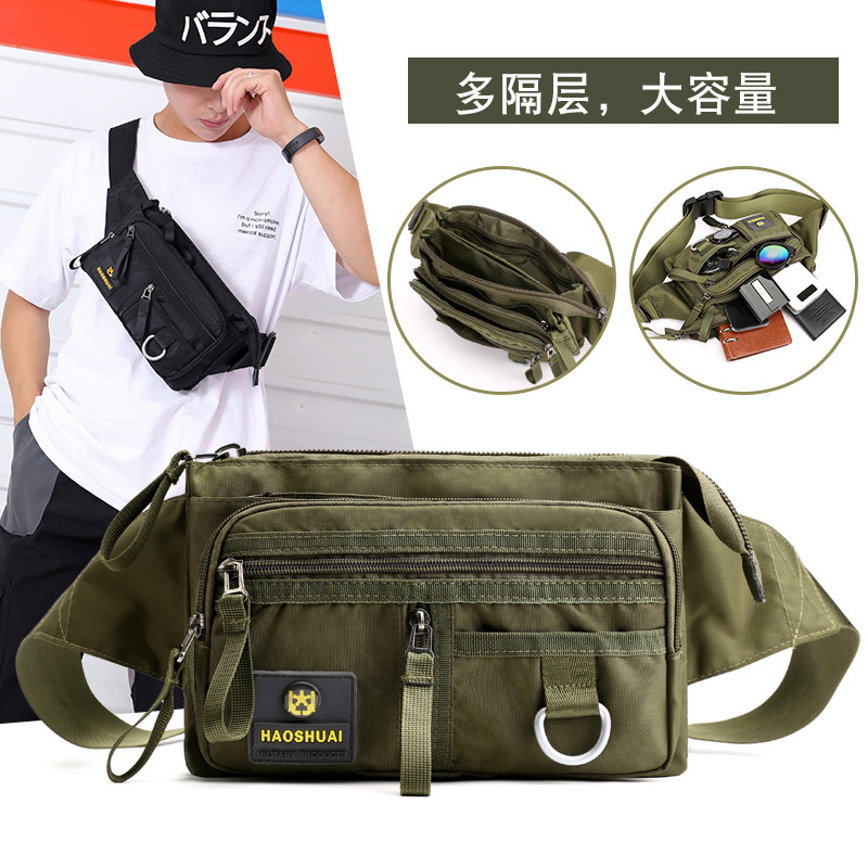 Factory direct sales of new large-capacity men's and women's waist bags, multi-layered anti-theft waist bags, close-fitting cash register bags and coin purges details Picture