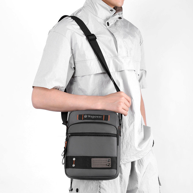 WEPOWER's new crossbody bag, a multi-layered waterproof and wear-resistant men's bag, is a lightweight and casual travel crossbody bag Specification drawing